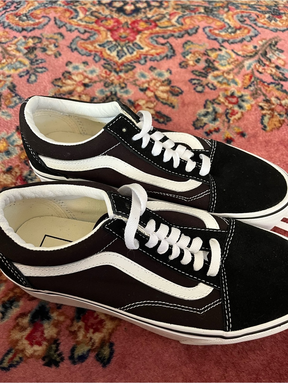 Classic Low-Top Skate Sneakers in Black and White - platform